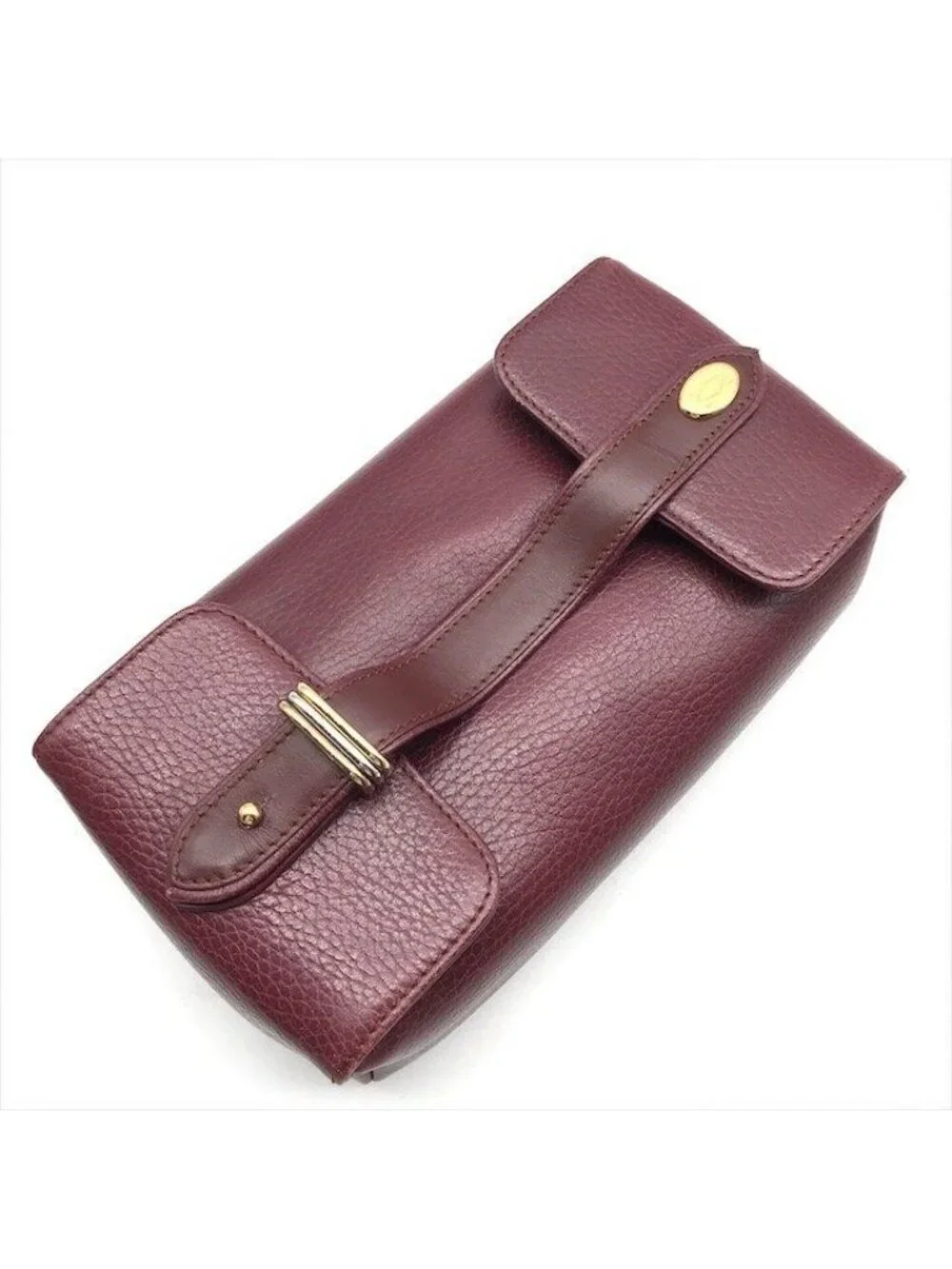 Cartier Leather Trinity Hand Vanity Gold Pouch